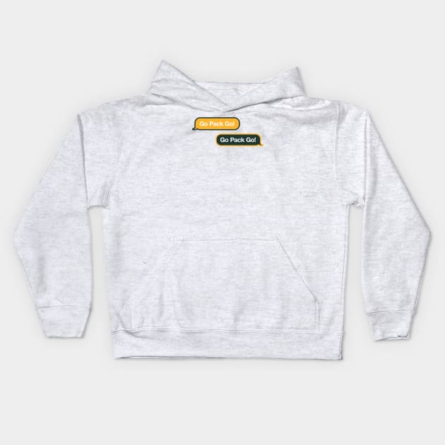 Go Pack Go Text Message Kids Hoodie by Rad Love